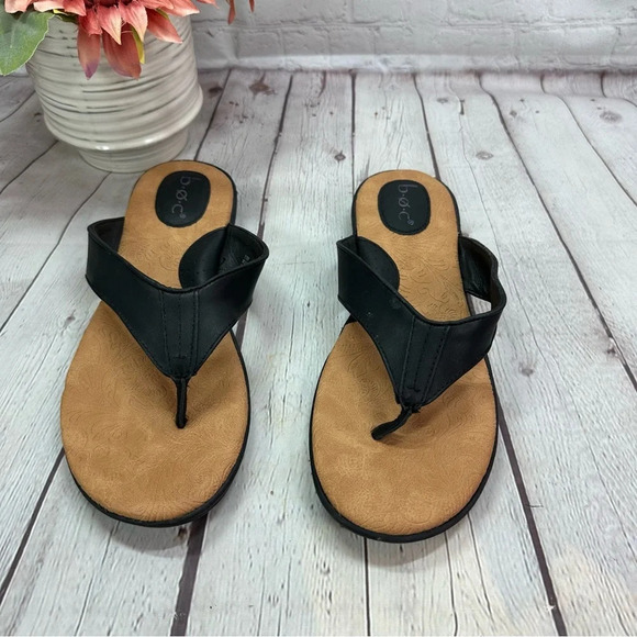 BOC B.O.C. black slip on casual shoe flip flop thong flat sandals sz 11 like new - Picture 4 of 6